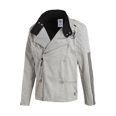 adidas Originals Grey Stand Collar Loose Fit Sports Jacket CD7736