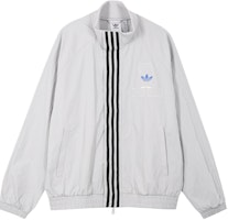 adidas Originals Letter Striped Print Track Jacket Solid Light Grey. IU4846 adidas Originals Letter Striped Print Track Jacket Solid Light Grey. IU4846