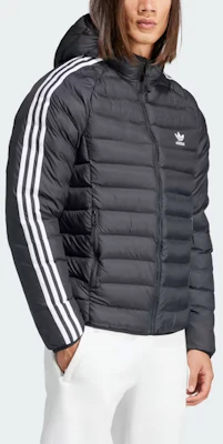 adidas Originals Padded Hooded Puffer Jacket Black with 3-Stripes Design IL2563 Lookbook adidas Originals Padded Hooded Puffer Jacket Black with 3-Stripes Design IL2563