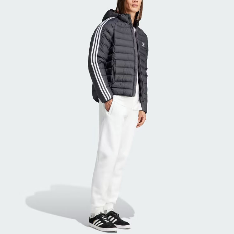 Purchase adidas Originals  Padded Hooded Puffer Jacket Black with 3-Stripes Design IL2563