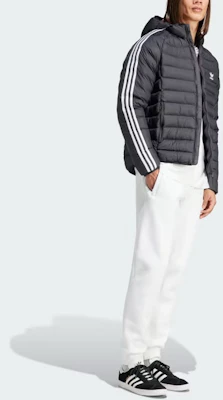adidas Originals Padded Hooded Puffer Jacket Black with 3-Stripes Design IL2563 Purchase adidas Originals Padded Hooded Puffer Jacket Black with 3-Stripes Design IL2563