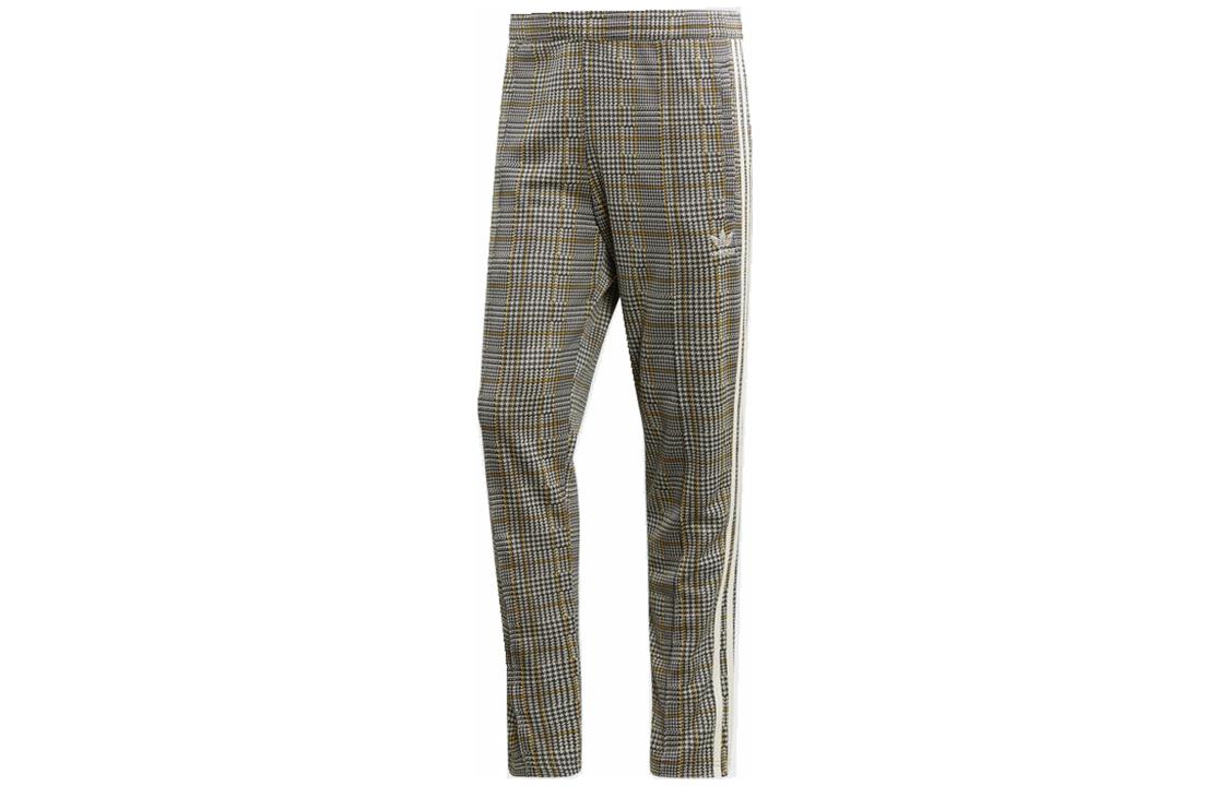 adidas Originals  Retro Checkered Straight-Leg Casual Pants - Gray. ED6137