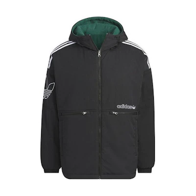 adidas Originals Reversible Long Sleeve Hooded Jacket Black. IU4785
