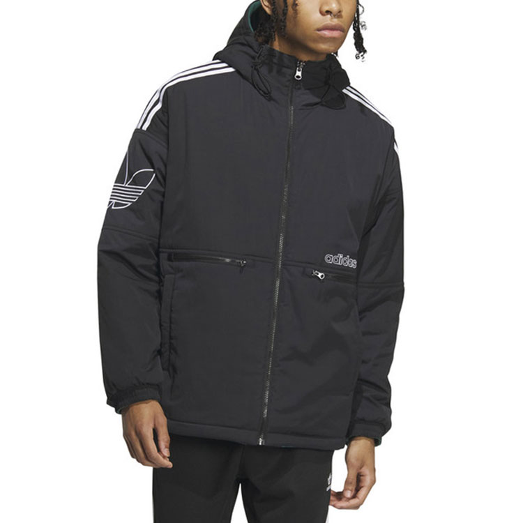 Lookbook Chaqueta adidas Originals Reversible de Manga Larga con Capucha Negra. IU4785