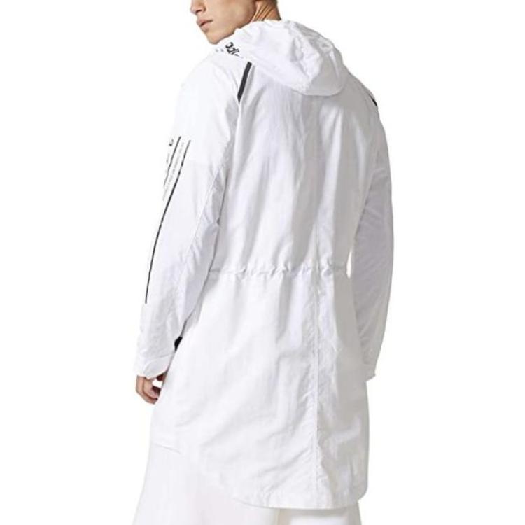 adidas Originals  White Logo Print Hooded Jacket with Drawstring Waist. CE5635 圖 4