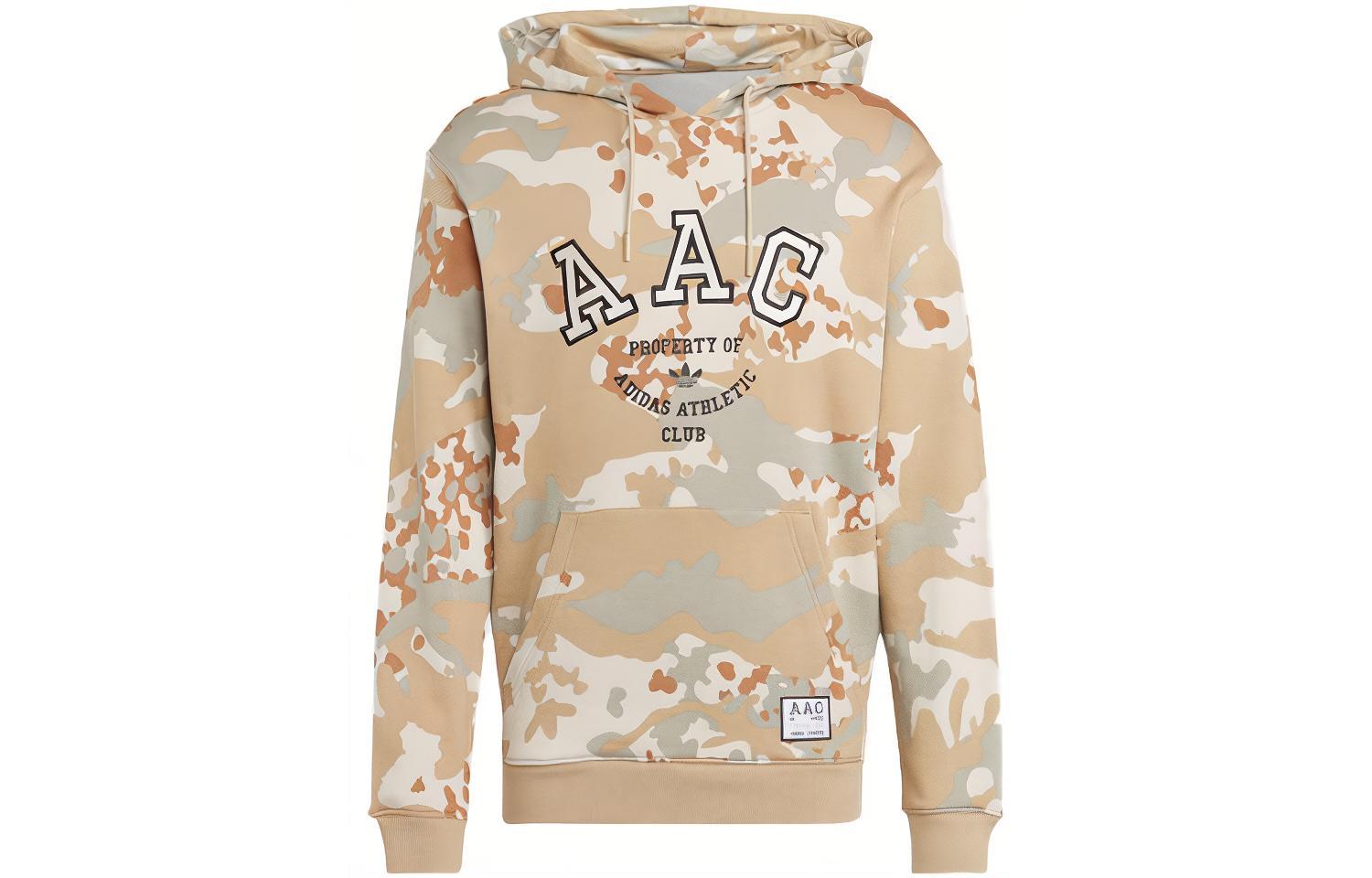 adidas Originals AAC Camo Hoodie Vintage Sportswear Prairie Brown IR9472