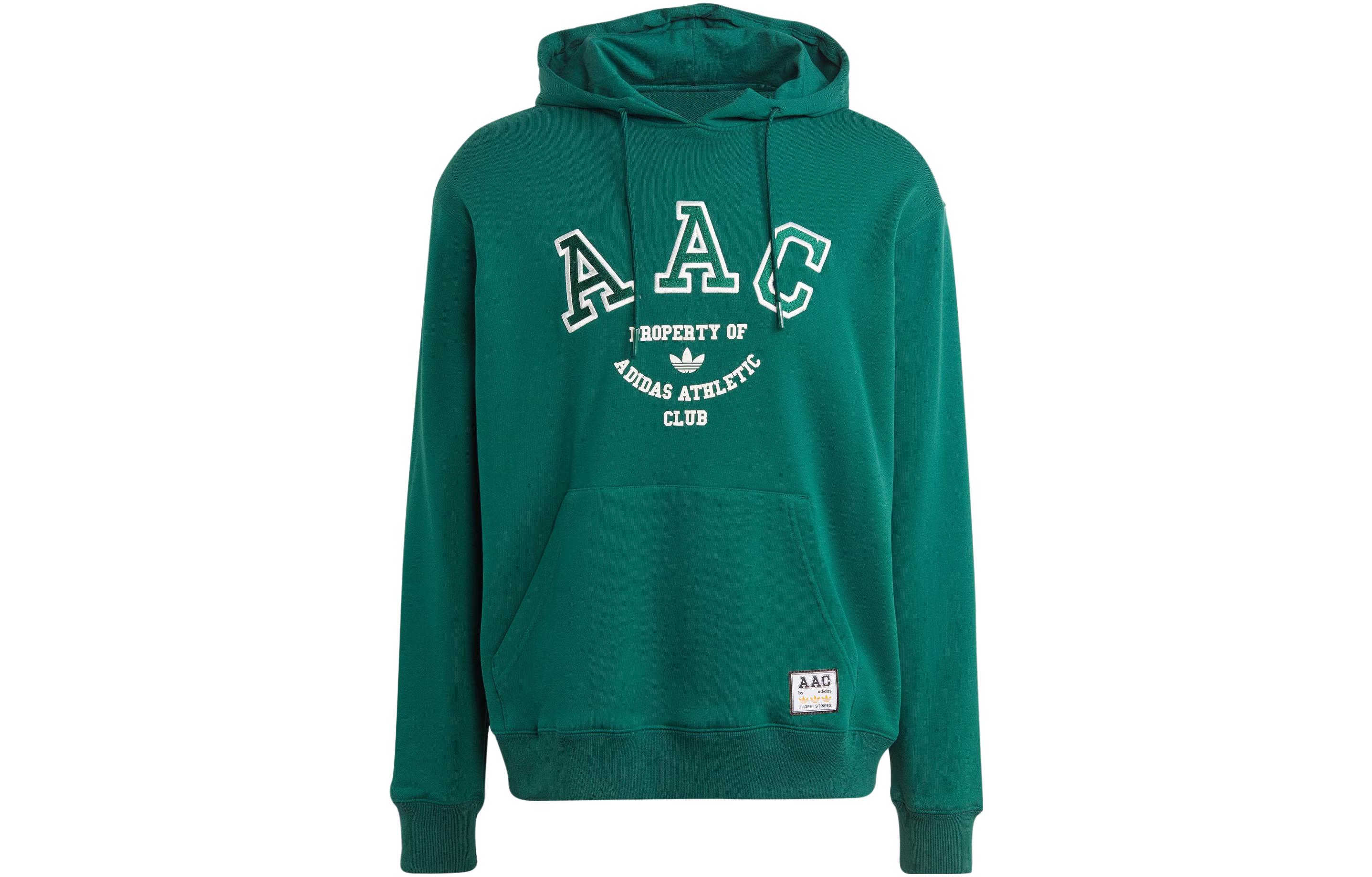 adidas Originals Aac Hoodie Forest Green Letter Logo Print Pullover IM4576