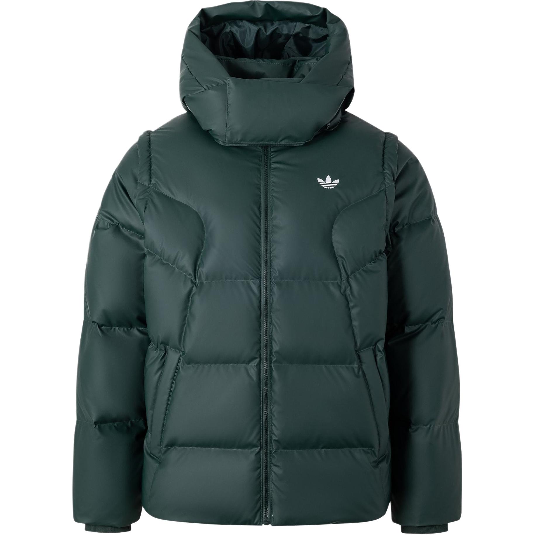 adidas Originals ADC 2N1  Detachable Logo Hooded Down Jacket Mineral Green JW1366