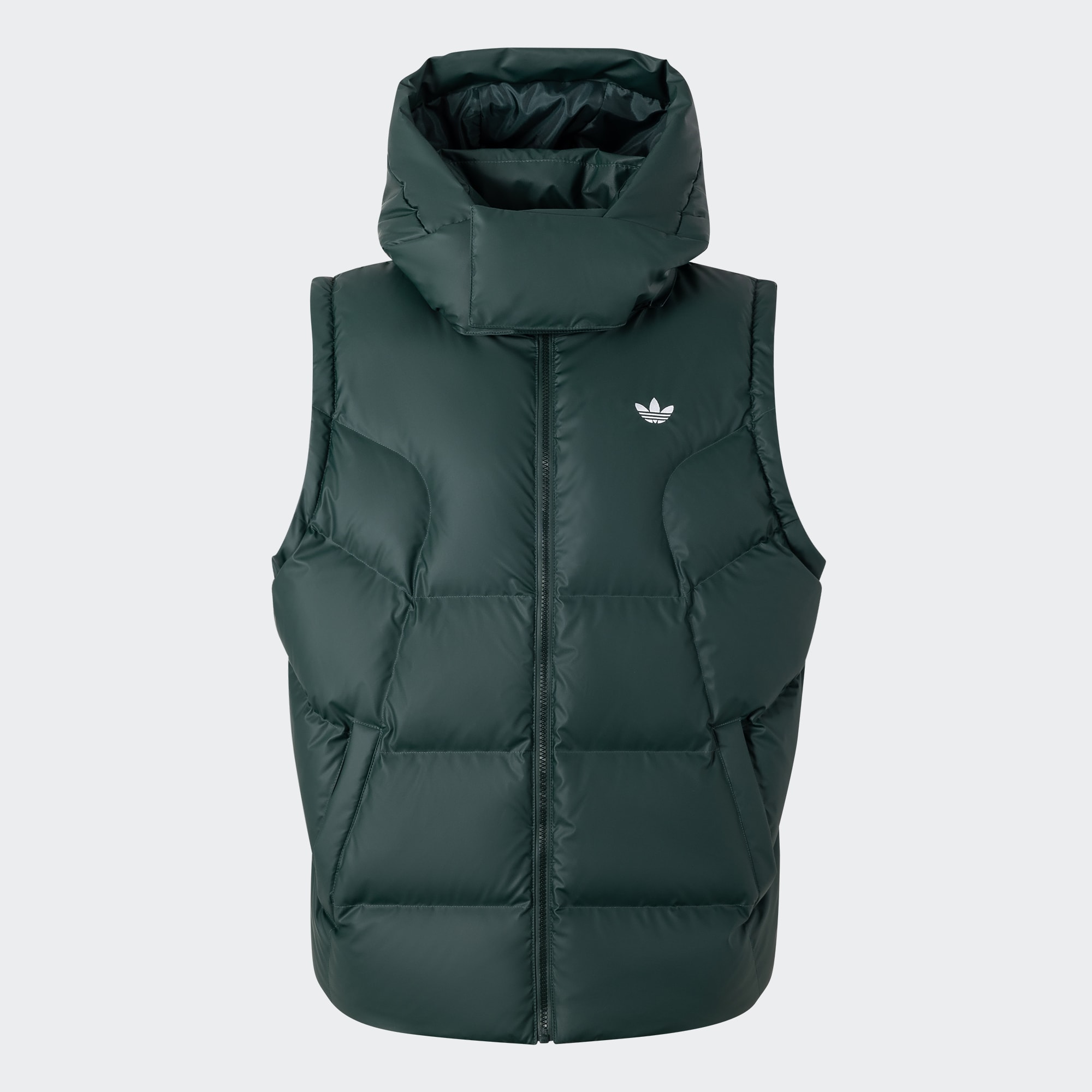 Shop 阿迪达斯Originals ADC 2N1可拆徽标连帽羽绒服 矿石绿 JW1366