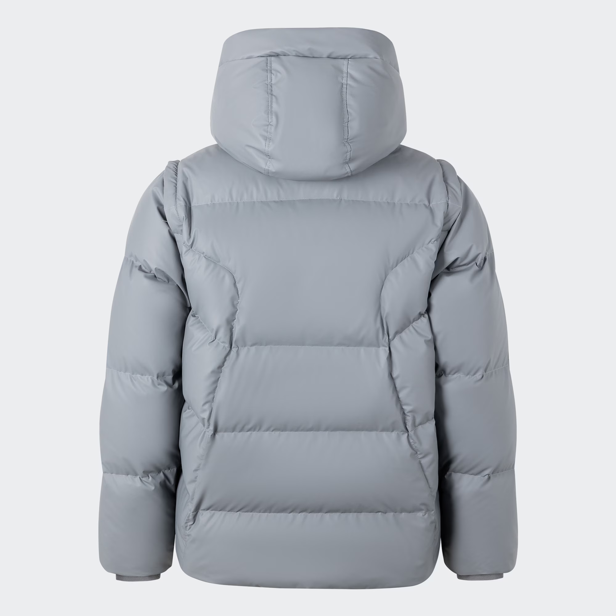 Lookbook 阿迪达斯Originals ADC 2N1可拆卸连帽羽绒服 浅灰色 JW1365