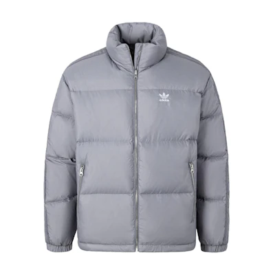 adidas Originals ADC BRD DJ Light Gray Logo Striped Stand Collar Puffer Jacket Unisex JW1368