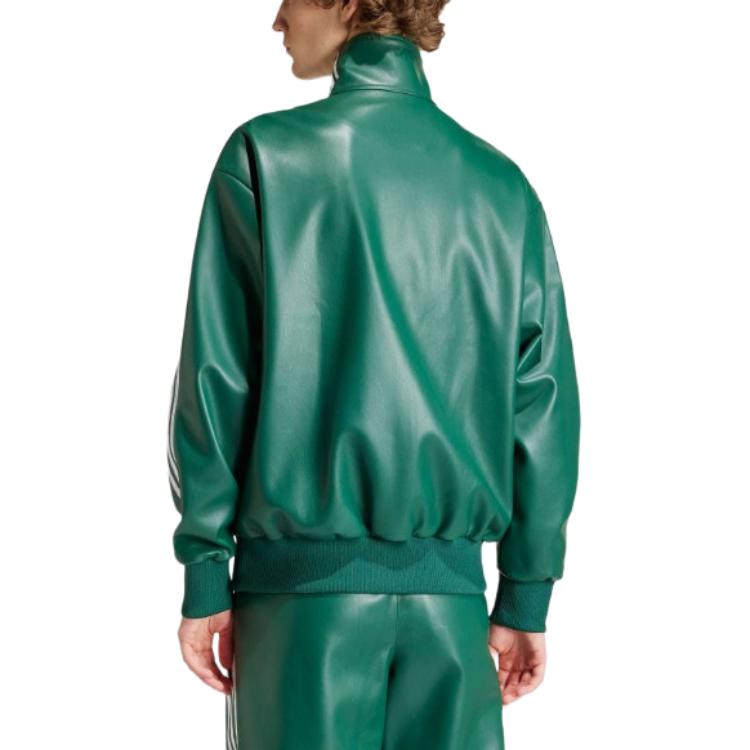 Shop Chaqueta de Piel Verde adidas Originals Adicolor 3-Stripes. IZ4032