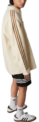 adidas Originals Adicolor 70s Beige Vintage Striped Button-Up Jacket Shirt IP6988 Details for adidas Originals Adicolor 70s Beige Vintage Striped Button-Up Jacket Shirt IP6988