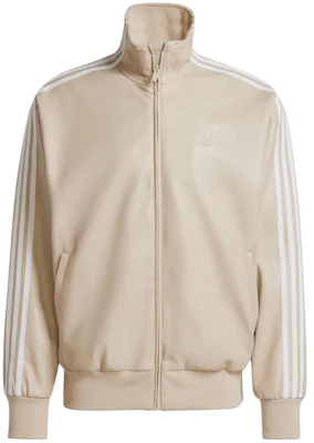 adidas Originals Adicolor Beige Faux Leather 3-Stripes Zip Jacket Long Sleeve IZ4036 Order adidas Originals Adicolor Beige Faux Leather 3-Stripes Zip Jacket Long Sleeve IZ4036