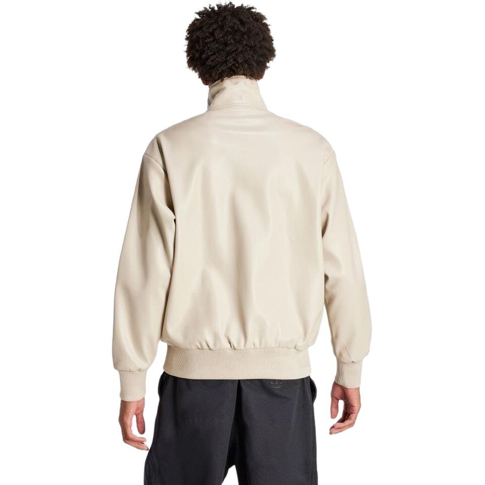 adidas Originals Adicolor Beige Faux Leather 3-Stripes Zip Jacket Long Sleeve IZ4036 圖 4