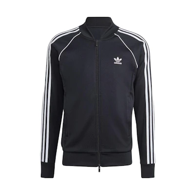 adidas Originals Adicolor Black Three-Stripes Logo Long-Sleeve Jacket IM4545