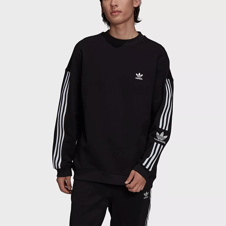 Lookbook adidas Originals 經典三葉草標誌黑色圓領運動衫 男女適用 H41315