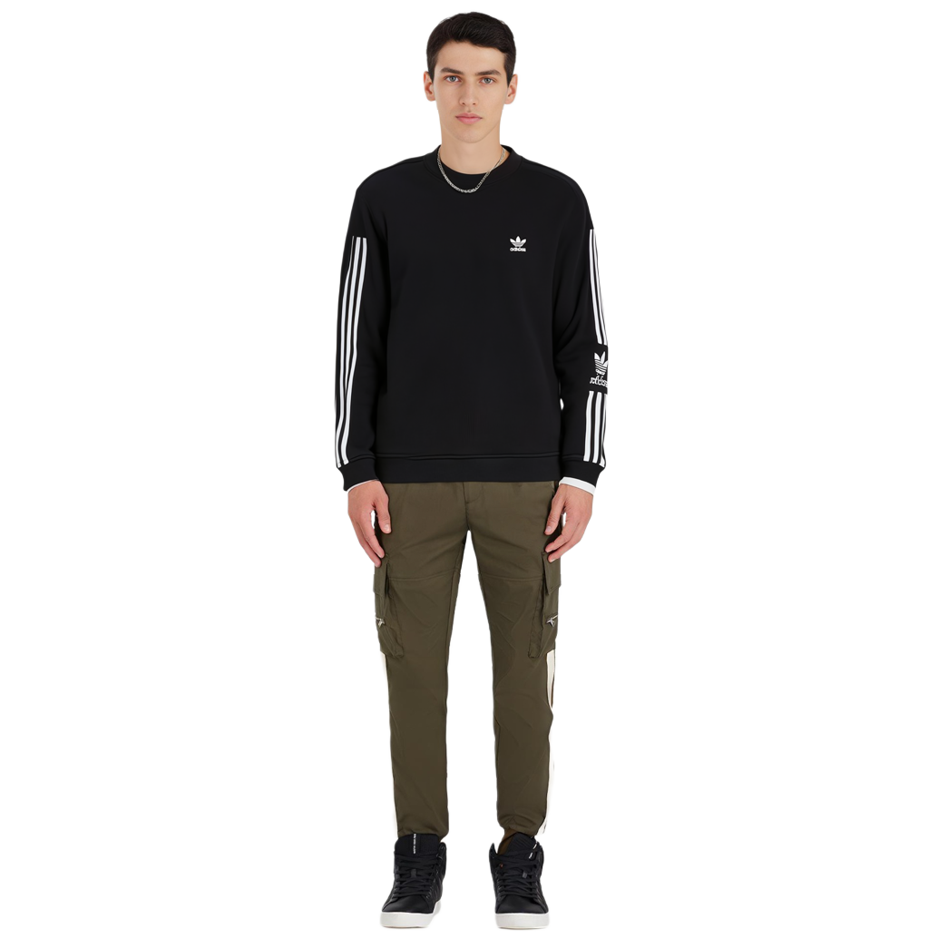 Details for adidas Originals 經典三葉草標誌黑色圓領運動衫 男女適用 H41315