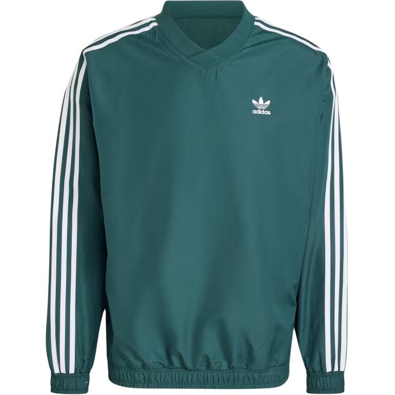 adidas Originals Adicolor Crewneck Windbreaker Green Woven Pullover Jacket IZ2462