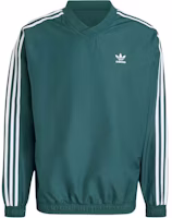 adidas Originals Adicolor Crewneck Windbreaker Green Woven Pullover Jacket IZ2462 adidas Originals Adicolor Crewneck Windbreaker Green Woven Pullover Jacket IZ2462