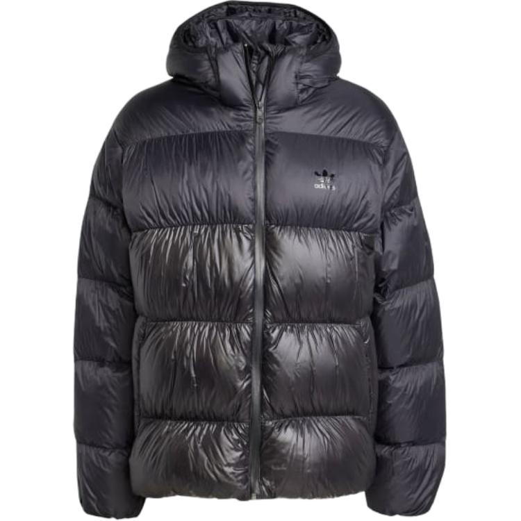 adidas Originals Adicolor Down Black Logo Zip-Up Jacket  Fashion FW24. IW3454