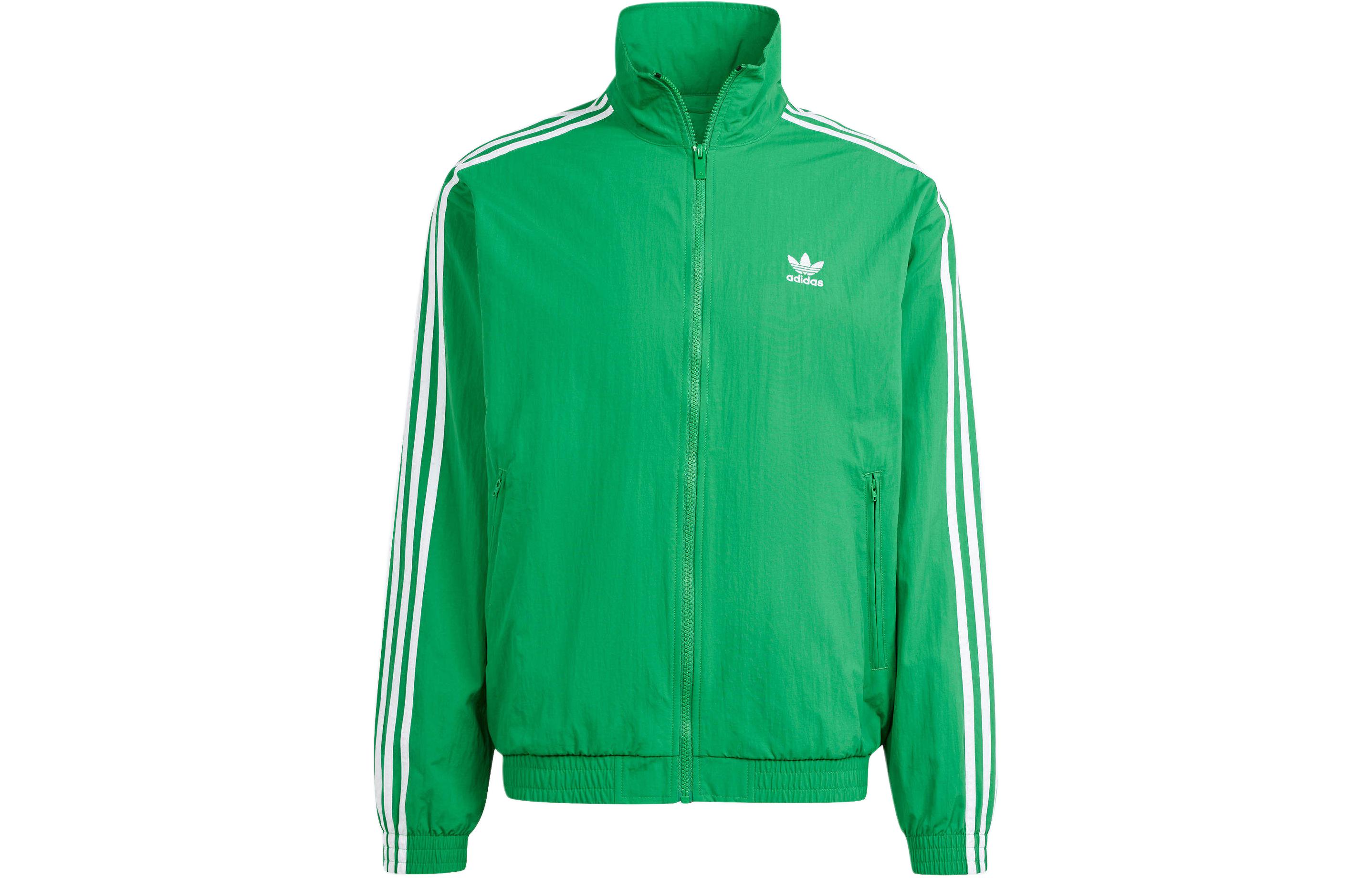 adidas Originals Adicolor Firebird Green High-Neck Track Jacket for Men IT2493