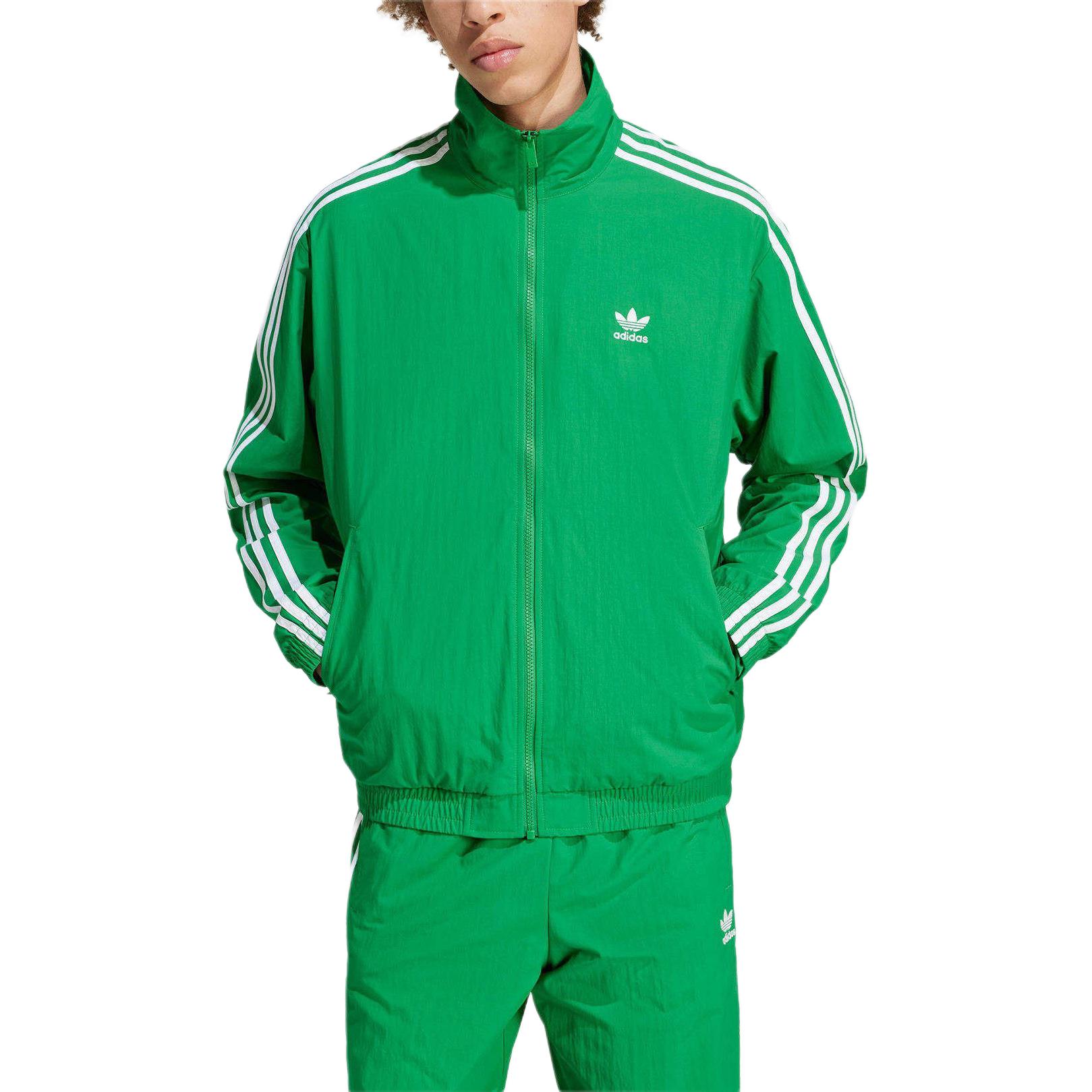 adidas Originals Adicolor Firebird Green High-Neck Track Jacket for Men IT2493 圖 3