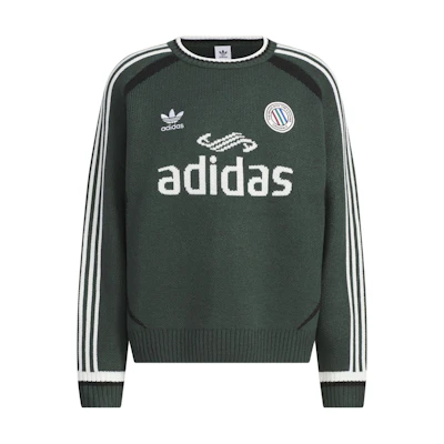 adidas Originals Adicolor FW24 Logo Knit Crewneck Sweatshirt Mineral Green Unisex JL8364