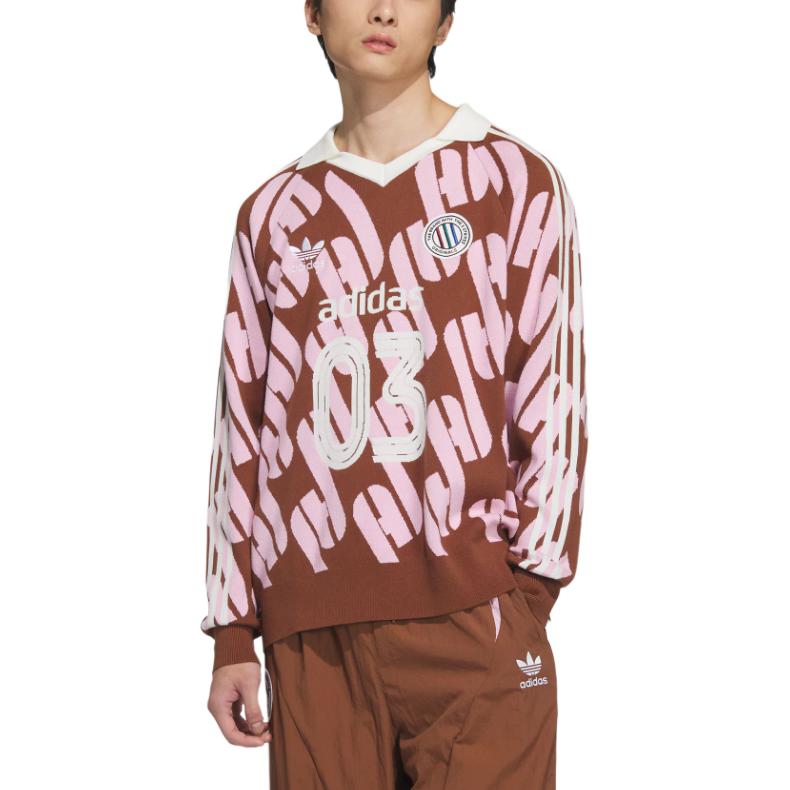 Lookbook adidas Originals Adicolor FW24 復古時尚中性套頭衫 棕色/粉色 斯थ衛衣 JL8368