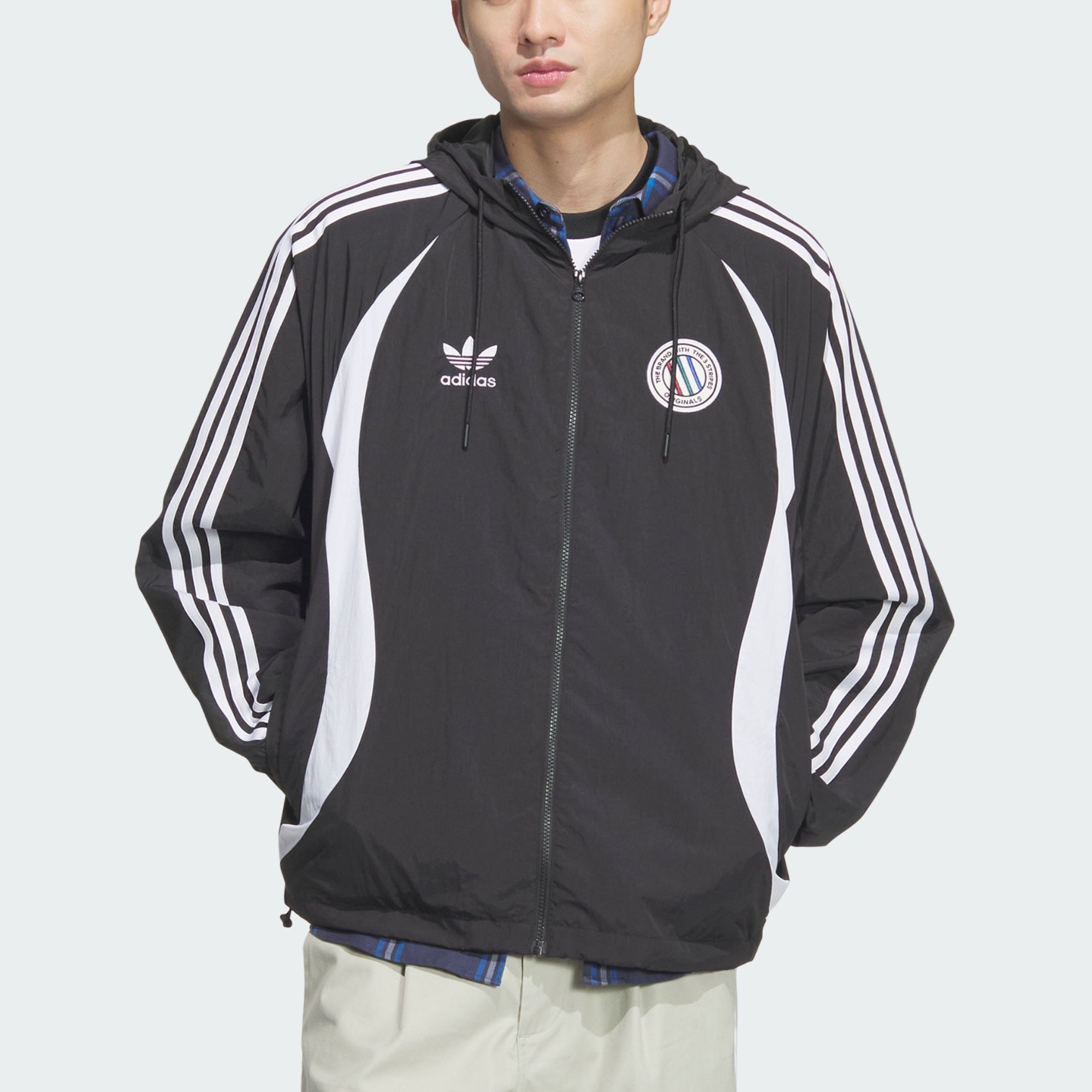 adidas Originals Adicolor HD JKT Retro Logo Hoodie Jacket Black FW24 JL8358 圖 3
