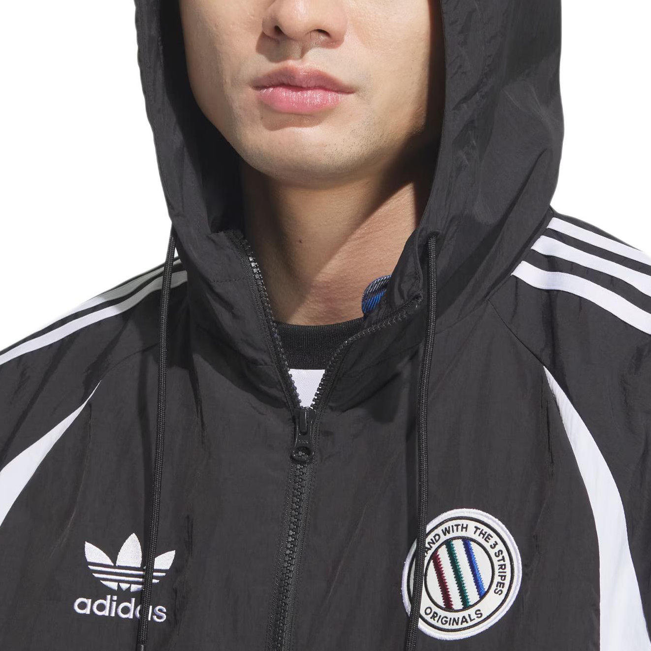 adidas Originals Adicolor HD JKT Retro Logo Hoodie Jacket Black FW24 JL8358 圖 6