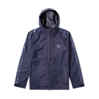 adidas Originals ADICOLOR Logo Print Quick-Dry Hoodie Jacket - Navy Blue AZ1449