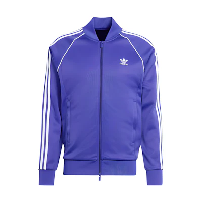 adidas Originals Adicolor Logo Print Straight Fit Breathable Jacket Men Blue IR9885