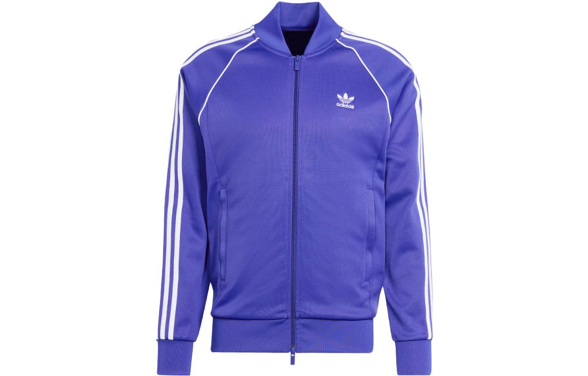 adidas Originals Adicolor Logo Print Straight Fit Breathable Jacket Men Blue IR9885 圖 2