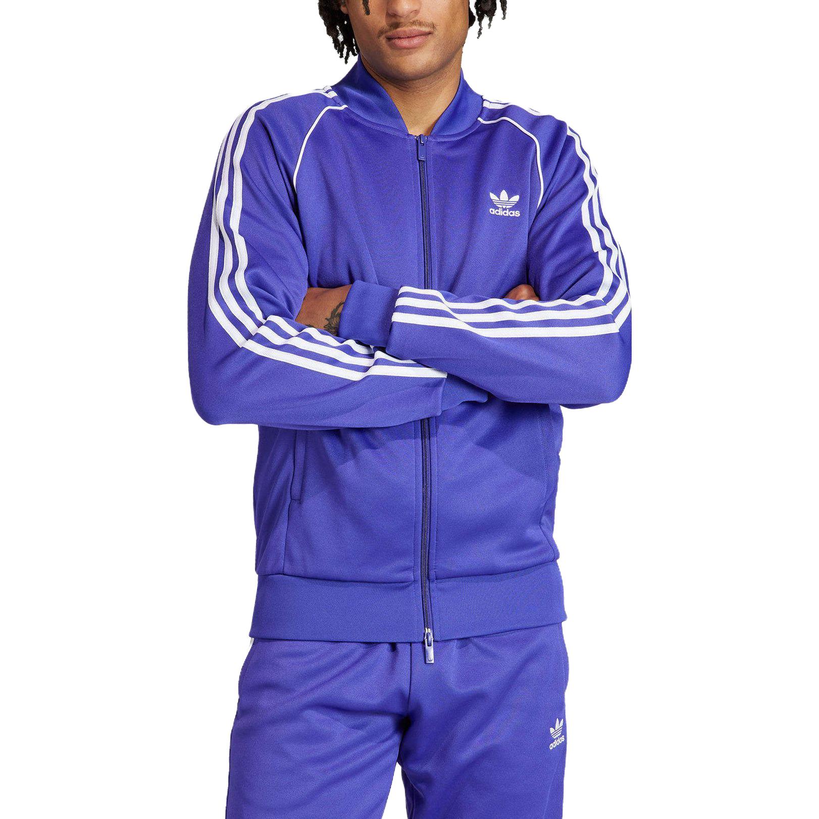 adidas Originals Adicolor Logo Print Straight Fit Breathable Jacket Men Blue IR9885 圖 3