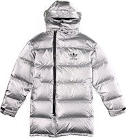 Adidas Originals Adicolor Metal Down Jacket Silver Mens Winter Puffer Jacket GJ6733 Adidas Originals Adicolor Metal Down Jacket Silver Mens Winter Puffer Jacket GJ6733