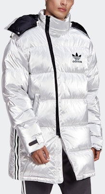 Adidas Originals Adicolor 金屬銀色男士冬季羽絨外套 GJ6733 Shop Adidas Originals Adicolor 金屬銀色男士冬季羽絨外套 GJ6733