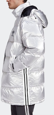 Adidas Originals Adicolor 金屬銀色男士冬季羽絨外套 GJ6733 Details for Adidas Originals Adicolor 金屬銀色男士冬季羽絨外套 GJ6733