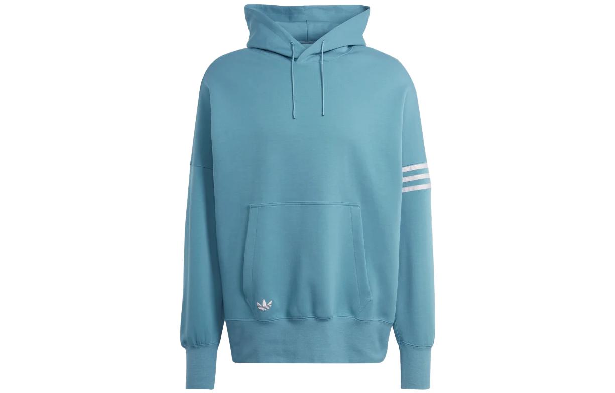 adidas Originals Adicolor Neuclassics Blue-Green Hoodie Tricolor Logo IL2515