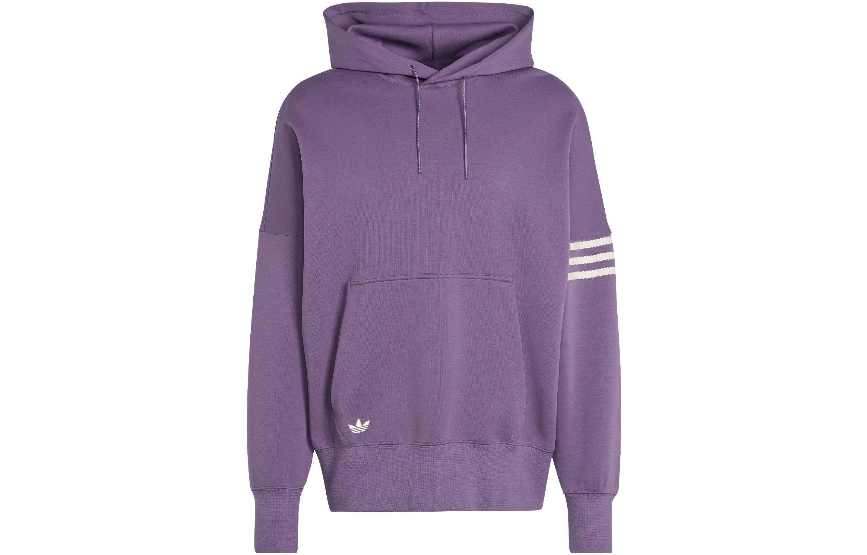 adidas Originals Adicolor Neuclassics Hoodie Dark Violet 3-Stripes Pullover IN4675