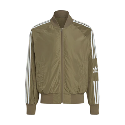 adidas Originals Adicolor Parley Logo Embroidered Track Jacket Olive Green Mens HS2089