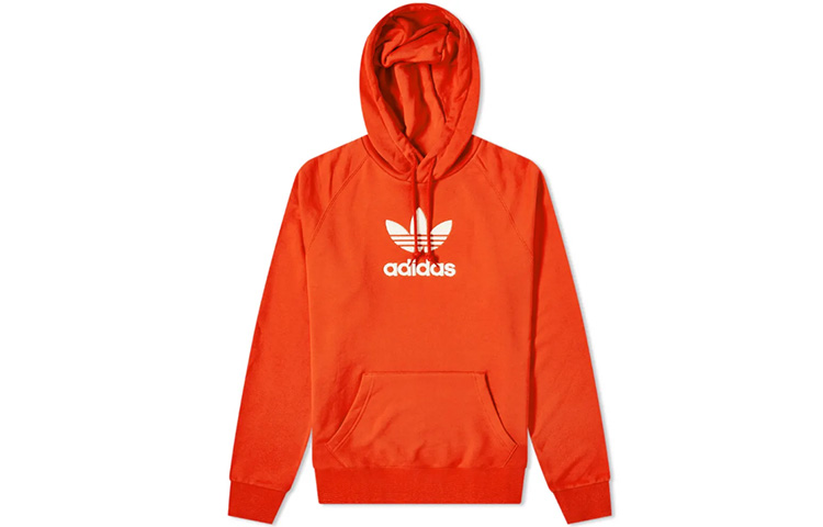 adidas Originals Adicolor Premium Red Hoodie with Front Logo for Men FM9914