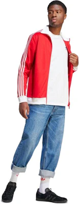 adidas Originals Adicolor Red Retro Track Jacket with 3-Stripes Design IM4511 Details for adidas Originals Adicolor Red Retro Track Jacket with 3-Stripes Design IM4511