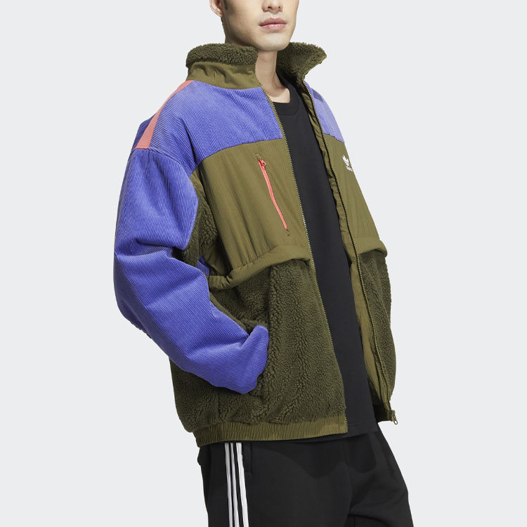 adidas Originals Adicolor Retro High-Neck Track Jacket Olive Green Mens HE6614 圖 5