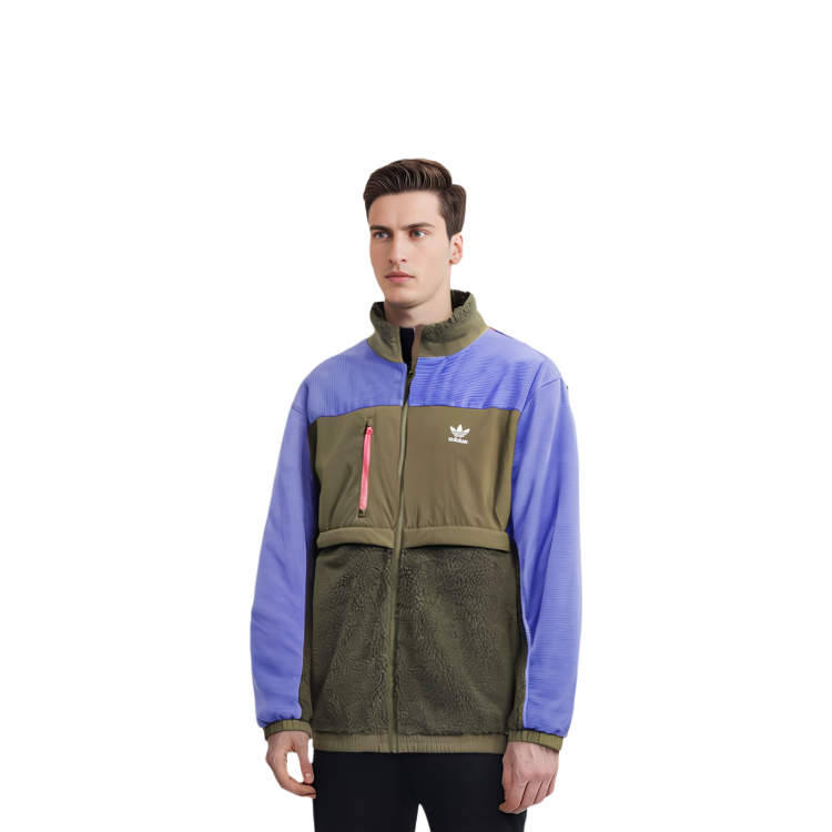 adidas Originals Adicolor Retro High-Neck Track Jacket Olive Green Mens HE6614 圖 6