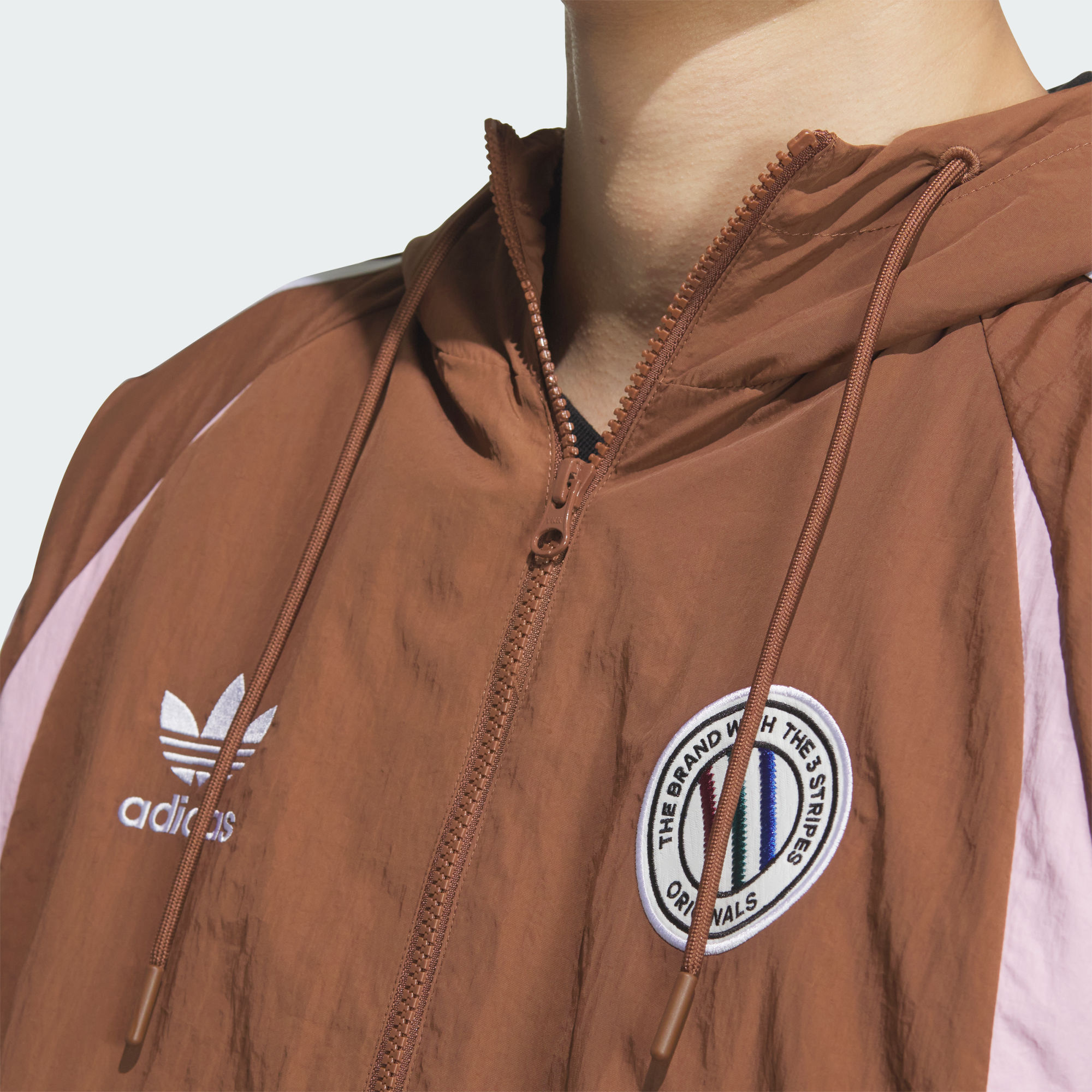 Details for 아디다스 오리지널 아디컬러 레트로 루즈핏 후드 재킷 - 다크 브라운 JL8359
