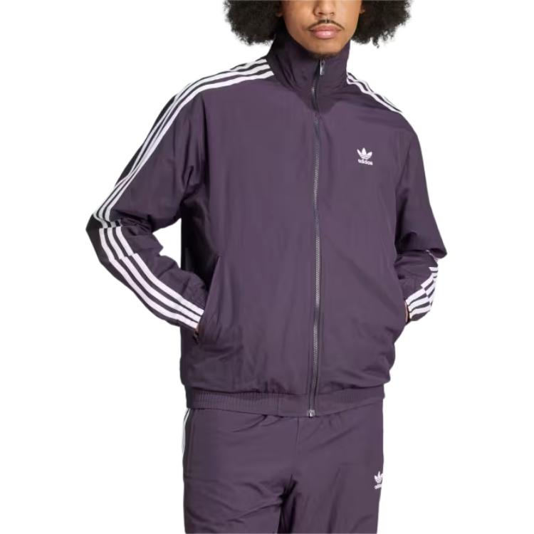 adidas Originals Adicolor Retro Striped Track Jacket Purple Long Sleeve IZ2416 圖 3
