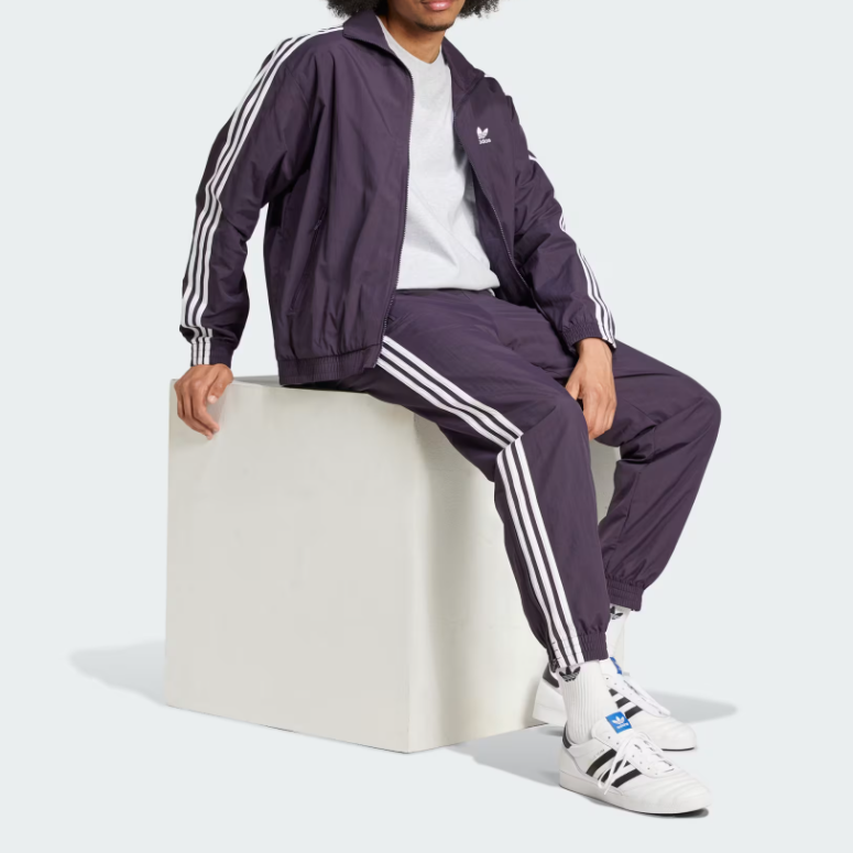 adidas Originals Adicolor Retro Striped Track Jacket Purple Long Sleeve IZ2416 圖 5
