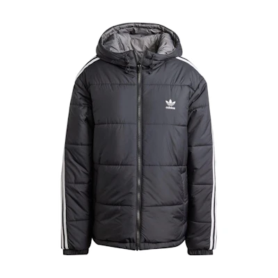 adidas Originals Adicolor Reversible Soft Warm Hooded Jacket Men Black/Grey JD9071
