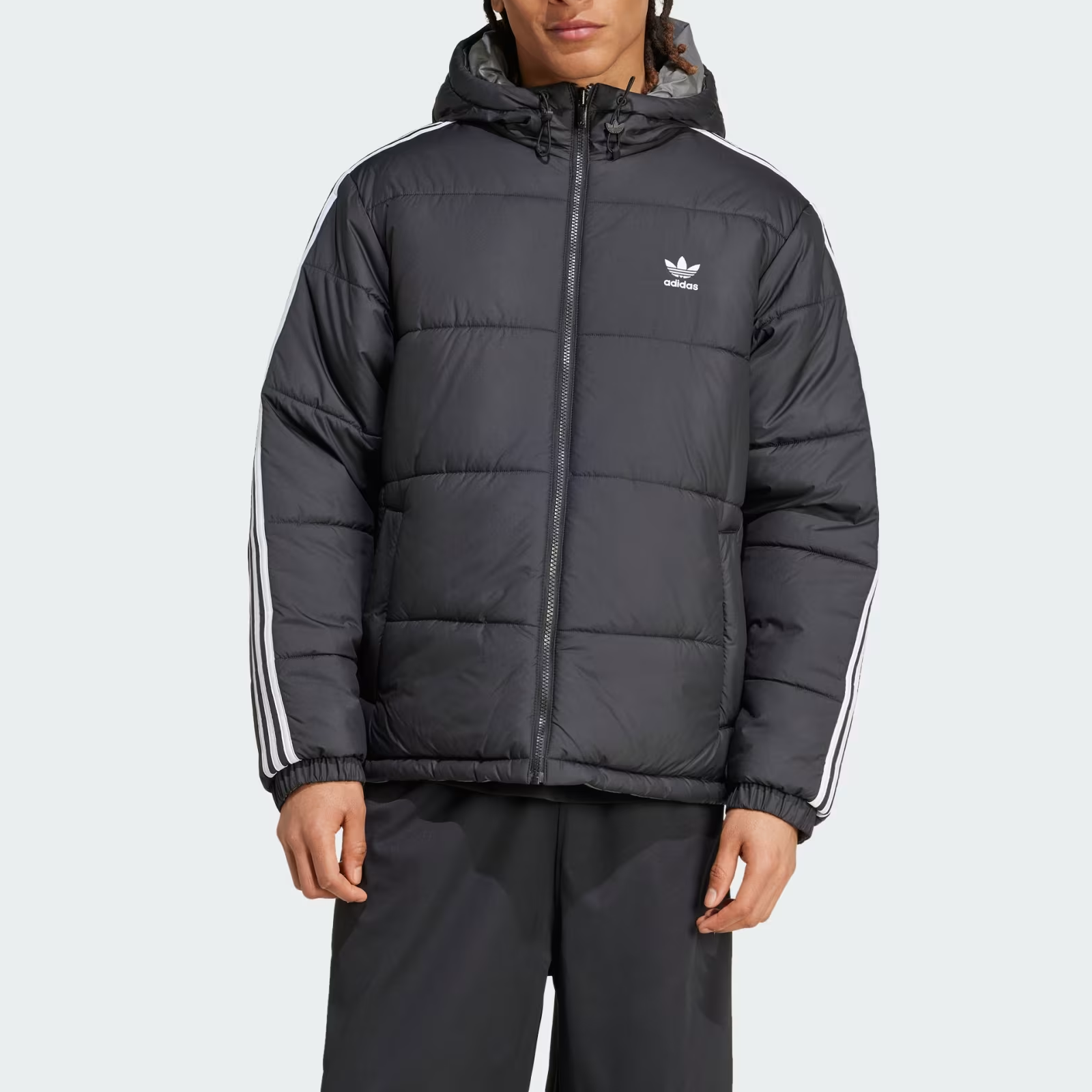 Lookbook アディダスオリジナルス アディカラー リバーシブル フードジャケット メンズ ブラック/グレー JD9071